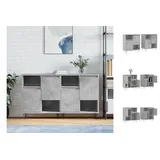 vidaXL Sideboards 2 Stk. Betongrau Holzwerkstoff