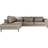 Trendmanufaktur Ecksofa »Luzi, wahlweise mit Schlaffunktion und Bettkasten bestellbar, L-Form«, Designsofa mit Ottomane, Metallfüße schwarz, Breite 264 cm grau