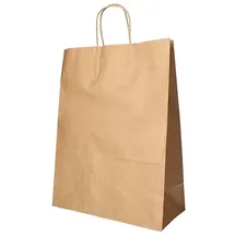 Papstar Tragetaschen, Papier 35 cm braun mit gedrehtem Tragegriff