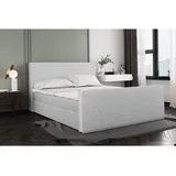 Kaiser Boxspringbett Mit Bettkasten Und Matratze + Topper Lila Stof Puente Silber 160x200 Cm