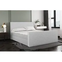 Kaiser Boxspringbett Mit Bettkasten Und Matratze + Topper Lila Stof Puente Silber 160x200 Cm
