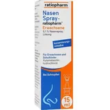 Nasenspray ratiopharm Erwachsene kons.frei 15 ml