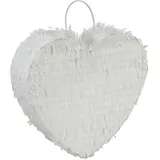 Relaxdays Weiße Pinata in Herz-Form Weiß