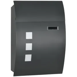 Homcom Briefkasten-32L x 10B x 45H cm-Dunkelgrau | Gr.: onesize