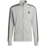 adidas Basic 3-STREIFEN French Terry Trainingsanzug Herren Sportanzug grau/schwarz, grau|schwarz, M