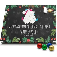 Mr. & Mrs. Panda Schoko Adventskalender Einhorn Mitteilung - Schwarz - Geschenk, Unicorn, Schokoladen Adventskalender, Spruch, Liebe, Valentinstag,... - Schwarz