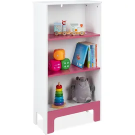 Relaxdays Kinderregal Relaxdays 91 x 48 x 24 cm MDF weiß rosa