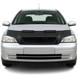 Omac Haubenbra Steinschlagschutz Bonnet Bra kompatibel mit Opel Astra G 1998-2004 Schwarz Halb