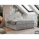 MKS Meble Boxspringbett 200 x 200 cm H3 Hellgrau