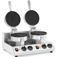 Royal Catering Doppel-Waffeleisen - rund Waffelmaschine Profi Waffeleisen 2.600 W