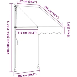 vidaXL Klemmmarkise 100 cm Anthrazit