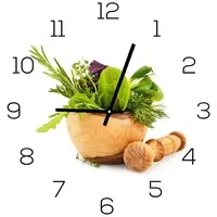 Levandeo Wanduhr aus Glas 30x30cm Uhr als Glasbild Küche