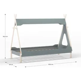CaliCosy Etagenbett LOU 90 x 190 cm Holz lackiert Grün