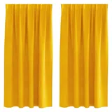 vidaXL Verdunkelungsvorhänge 2 pcs Senfgelb 140 x 175 cm
