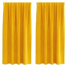 vidaXL Verdunkelungsvorhänge 2 pcs Senfgelb 140 x 175 cm