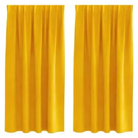 vidaXL Verdunkelungsvorhänge 2 pcs Senfgelb 140 x 175 cm