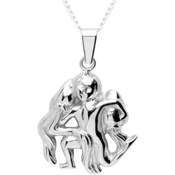 OSTSEE-SCHMUCK Kette mit Anhänger »Ostsee-Schmuck Kette mit Anhänger Tierkreiszeichen Wassermann«, (2 tlg.), 60027044-42 silberfarben