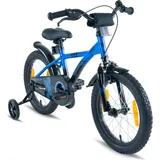 PROMETHEUS BICYCLES PROMETHEUS Kinderfahrrad 16 Zoll ab 5 Jahre Jungen Mädchenfahrrad mit Stützräder und Rücktritt schwarz|blau 16"