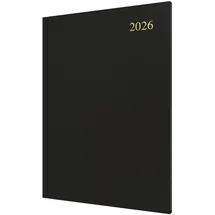 Collins - Essential - Kalender 2026, 12 Monate, Jahresplaner, Wochenansicht, A4, Hardcover, Schwarz (ESSA43.99-26)