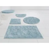 My Home Badematte »Jos«, Höhe 22 mm, rutschhemmend beschichtet, fußbodenheizungsgeeignet-schnell trocknend, Badematten in Pastell-Farben, Badteppich als 3 teiliges Set erhältlich, blau