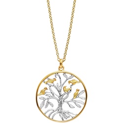 Julie Julsen Anhänger mit Kette 925/- Sterling Silber rhodiniert teils vergoldet Lebensbaum