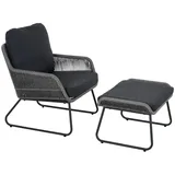 Siena Garden Kansas Loungesessel 74 x 120 x 76 cm grau