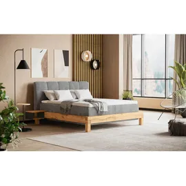 Uno Livetastic Boxspringbett, Beige, Textil, Buche, massiv, H2, 7-Zonen, Höhe ca. 20 cm, 160x200 cm, Fsc, gepolstertes Kopfteil, Topper durchgehend, Schlafzimmer, Betten, Doppelbetten