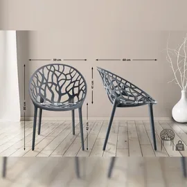 CLP Gartenstuhl Hope Sessel 59 x 59 x 80 cm anthrazit 2 St.