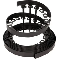 LineBORDER Flexible Rasenkante aus Kunststoff, 30 Erdanker, Länge 10 m, Höhe 4 cm, Schwarz
