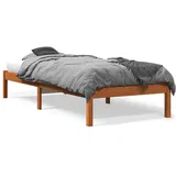 vidaXL Massivholzbett 90 x 200 cm Wachsbraun