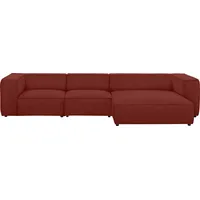 W.Schillig Ecksofa »around-the-block«, mit eleganter Biese, mit Federkern, Breite 341 cm rot