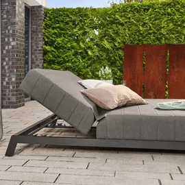 Home Deluxe Doppelliege VALENCIA 203 x 144 x 38 cm Schwarz/Anthrazit