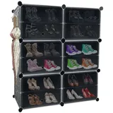 AUFUN Schuhregal Schuhboxen Stapelbar Schuh-Organizer Schuhbox Schuhschrank, Packung 82 cm x 93 cm x 32 cm