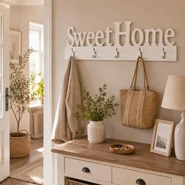 Sconto Wandgarderobe Sweet Home 74 x 28 x 7 cm Weiß