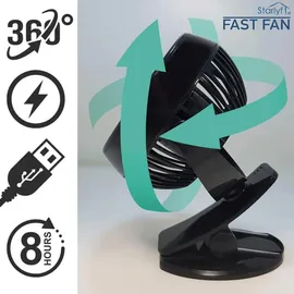 Starlyf Fast Fan 18 cm Tischventilator Schwarz