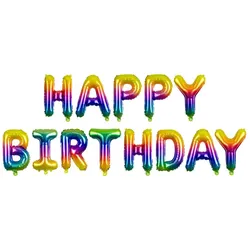 Happy Birthday Schriftzug Regenbogenfarben 3,4m