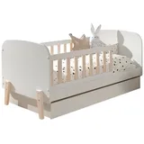 58 aufm Kessel BABYBETT Karilynn 147x68x77 aus MDF+Massivholz in Weiß | Gr.: onesize