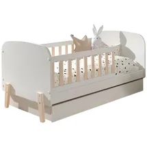 58 aufm Kessel BABYBETT Karilynn 147x68x77 aus MDF+Massivholz in Weiß | Gr.: onesize