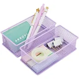 Annova Netz-Schubladenschrank und Regal, Organizer, Aufbewahrungskorb, für Schule, Büro, Zubehör, 2 Stück (Light Purple, 15x7.5x5cm)