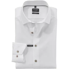 Olymp Langarmhemd "Luxor modern fit", Herren, Gr. 40, N-Gr, weiß, Obermaterial: 100% Baumwolle, 2-Knopf-Manschette, Hemden