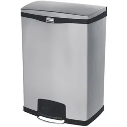 Rubbermaid Slim Jim Pedaleimer Breitseite 90  Liter Edelstahl