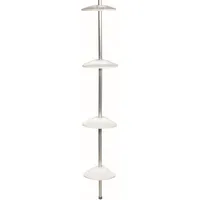 Spirella Teleskop Badregal Duschecke Duschregal 4 Ablagen Höhenverstellbar von 235 bis 280cm Weiß - Made in Germany