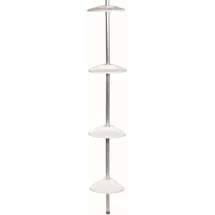 Spirella Teleskop Badregal Duschecke Duschregal 4 Ablagen Höhenverstellbar von 235 bis 280cm Weiß - Made in Germany