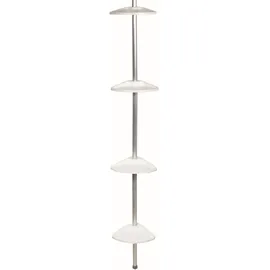 Spirella Teleskop Badregal Duschecke Duschregal 4 Ablagen Höhenverstellbar von 235 bis 280cm Weiß - Made in Germany