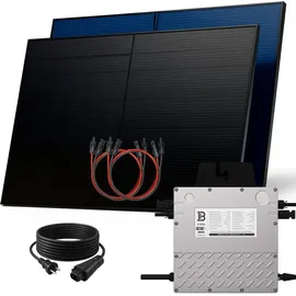 sunniva Balkonkraftwerk Full Black Bifazial 800 W inkl. 2 x 500 W N-Typ Glas-Glas Bifacial Module