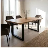 Krok Wood Esstisch Dublin aus Massivholz mit Metallbeine 180 cm x 75 cm x 100 cm