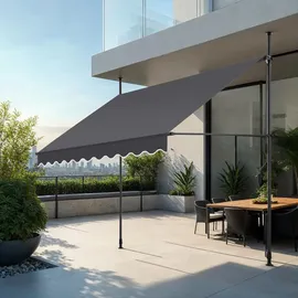 Tectake Klemmmarkise 250 x 180 cm schwarz