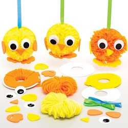 Bastelset Osterküken mit Pompons (pro Set 4) Bastelaktivitäten zu Ostern
