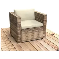 BRAST Loungeset Polyrattan Einzelsessel mit 2 Armlehnen braun