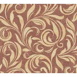 Architects Paper Vliestapete Nobile, botanisch, floral, Barock Tapete Uni beige|rot